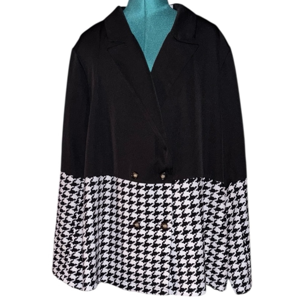 SHEIN Curve Houndstooth Blazer, P:28”, L:29”